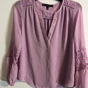 White House Black Market Lavender Lace Blouse